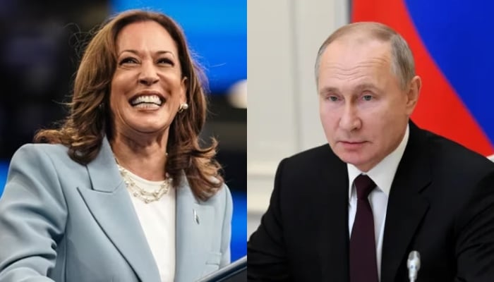 Russian President Vladimir Putin (right) and US presidential candidate Kamala Harris. — AFP/File