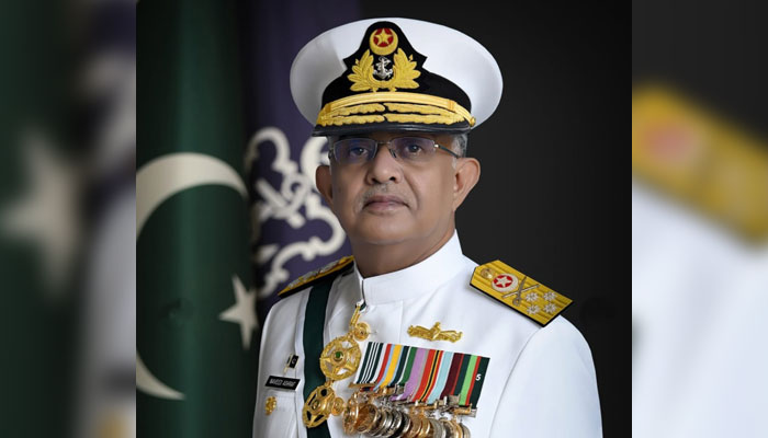 Chief of the Naval Staff (CNS) Admiral Naveed Ashraf seen in this image, released on August 30, 2024. — Facebook/Hassnain Jameel Waraich