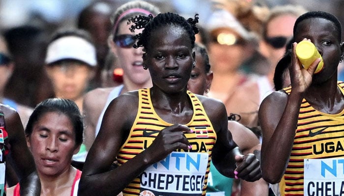 Ugandas Rebecca Cheptegei in action during the womens marathon final. — Reuters/file