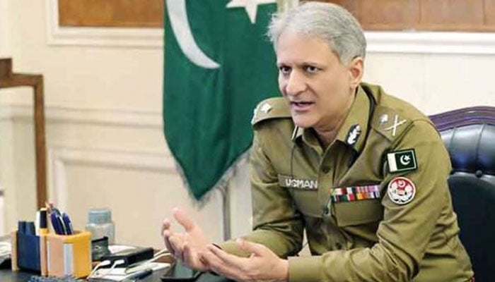 Inspector General Police Punjab Dr Usman Anwar talks to journalists. — APP/File