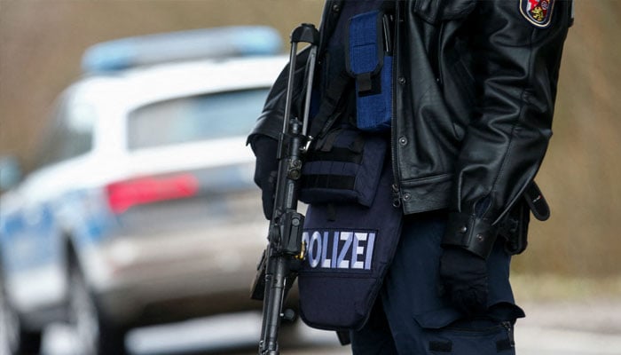 A representational image showing a police officer standing guard in southwestern Germany on January 31, 2022. — Reuters