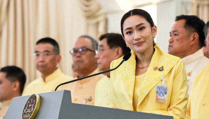 Thailands Prime Minister Paetongtarn Shinawatra speaks during a press conference after a special cabinet meeting at the Government house in Bangkok, Thailand on September 7, 2023. — Reuters