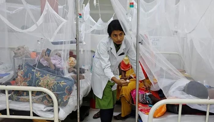 A nurse provides treatment to a dengue-infected patient at a hospital. — Reuters/File