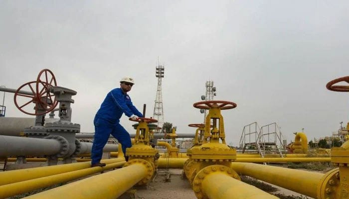 A representational image showing A technician working at a gas field. — AFP/File