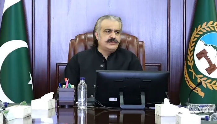 Khyber Pakhtunkhwa Chief Minister Ali Amin Gandapur chairs the local government meeting on September 7, 2024. — Screengrab via Facebook/Ali Amin Khan Gandapur