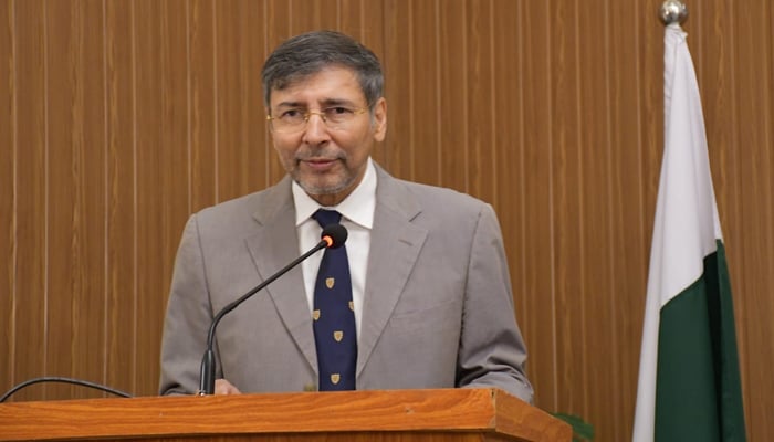 President Institute of Regional Studies (IRS) Jauhar Saleem seen in this image released on September 8, 2024. — Facebook/@Institute of Regional Studies, Islamabad