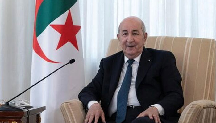 Algerias President Abdelmadjid Tebboune, speaks during the start of a meeting with U.S. Secretary of State Antony Blinken (not pictured), at El Mouradia Palace, the Presidents official residence in Algiers, Algeria. — Reuters