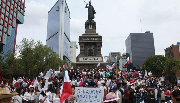 Workers of the judiciary take part in a protest against the judicial reform proposed by the government, in Mexico City on September 8, 2024. — AFP