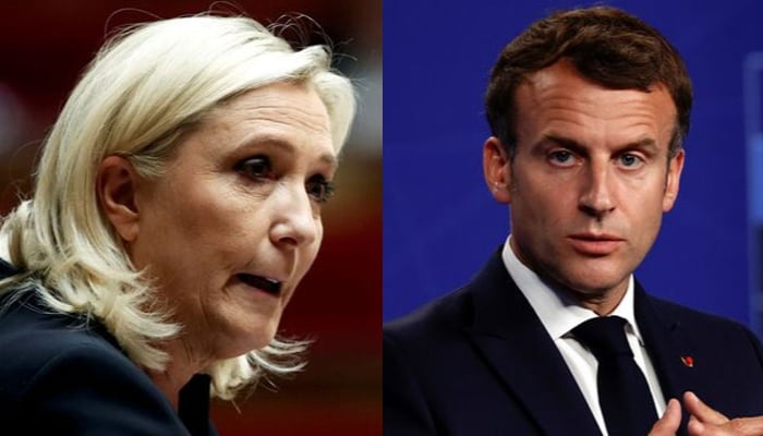 This combo of images shows French far-right leader Marine Le Pen (left) and Frances President Emmanuel Macron. — Reuters/File