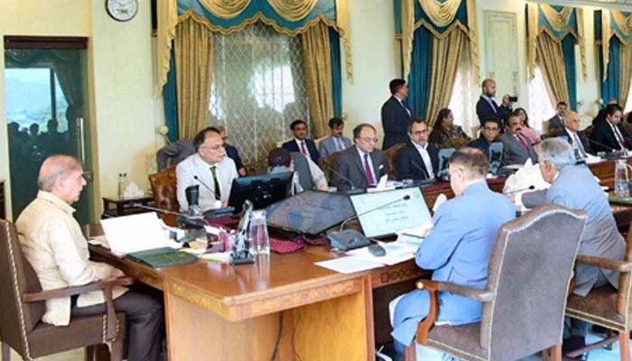 Prime Minister Muhammad Shehbaz Sharif chairs a federal cabinet meeting in Islambad on June 25, 2024. — APP