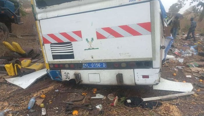 The representational image of the image shows a general view of the scene of a bus accident in Kaffrine, central Senegal, on January 8, 2023. — Reuters