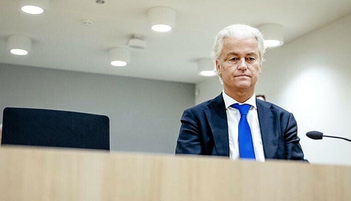 PVV leader Geert Wilders attends the trial against TLP chief Saad Rizvi and TLYR chief Dr Muhammad Ashraf Jalali who called for his death, in Badhoevedorp on September 9, 2024. — AFP