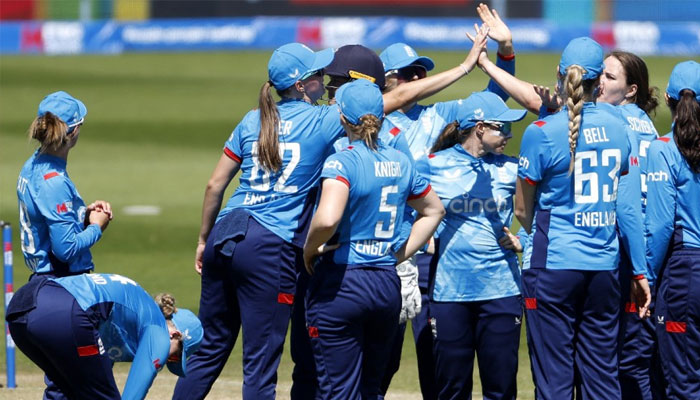 England women team seen celebrating.— AFP/file