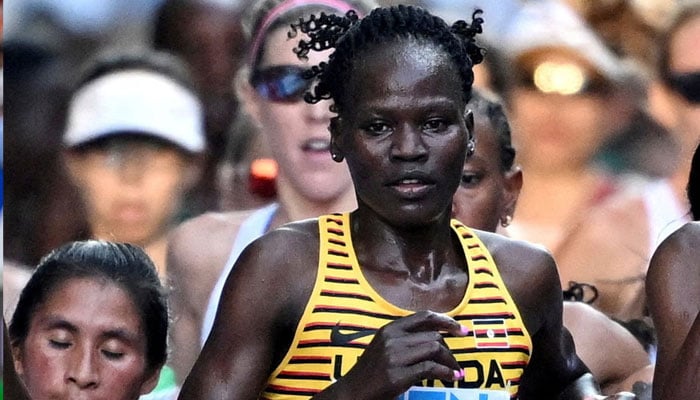 Ugandan runner Rebecca Cheptegei (late) pictured during a race. — Reuters/File