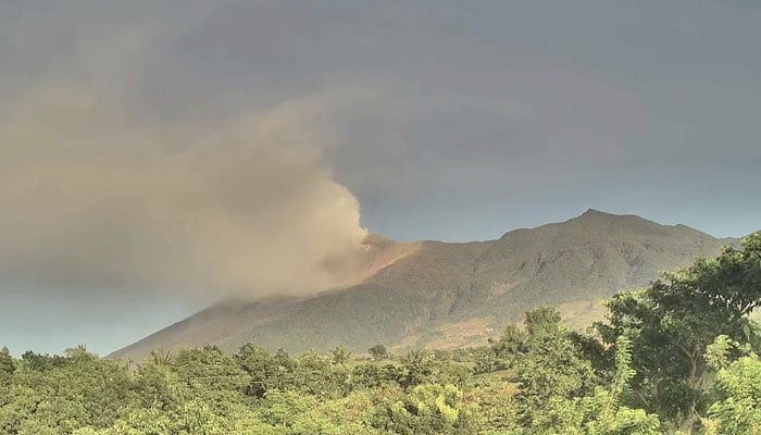 This still shows the Kanlaon volcano spewing gas into the air as seen from the observation post in Canlaon City in Negros Oriental province in central Philippines on September 10, 2024. — AFP