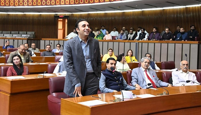 PPP Chairman Bilawal Bhutto Zardari addresses at the National Assembly session on September 11, 2024. — Facebook/Pakistan Peoples Party - PPP