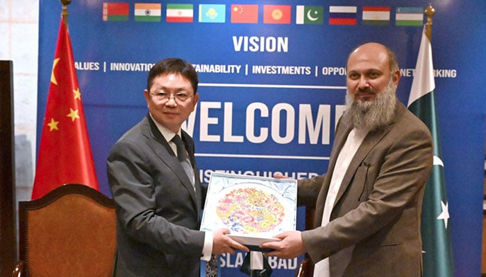 Federal Minister for Commerce, Jam Kamal Khan, meeting with Vice Minister of Commerce, People’s Republic of China, Ling Ji on sidelines of the SCO Ministerial Conference on September 11, 2024.— APP