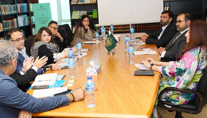 A meeting of the Competition Commission of Pakistan.— X@ccp_pakistan/file