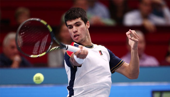 Spains Carlos Alcaraz Garfia in action during his semi final match against Germanys Alexander Zverev —Reuters/file