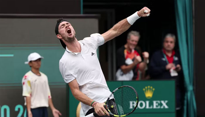 Maximilian Marterer of Germany celebrates during the Davis Cup.— AFP/file