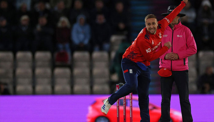 Englands Liam Livingstone bowls during the 1st T20 against Australia at Southampton. — AFP/file