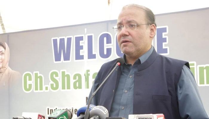 Provincial Minister for Industries and Commerce Chaudhry Shafay Hussain addresses an event on September 7, 2024. — Facebook/Chaudhry Shafay Hussain