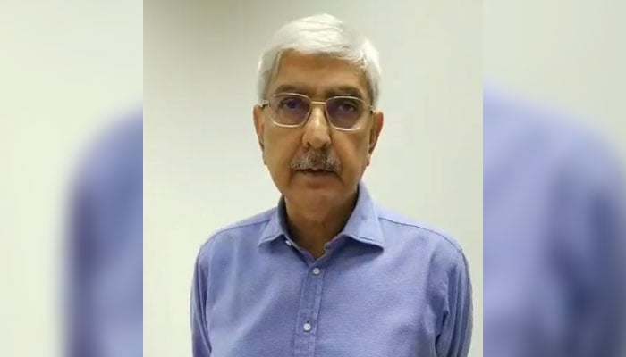 Dow University’s Vice-Chancellor Professor Dr Mohammad Saeed Quraishy speaks in a video message. — Screengrab via Facebook/ChildLife Foundation/File