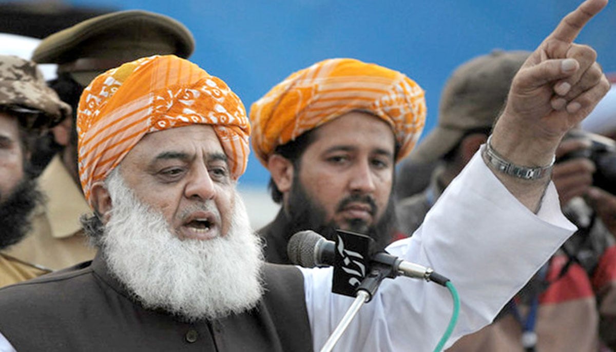 JUI-F Chief Maulana Fazlur Rehman is seen addressing a rally in this image. — AFP/File