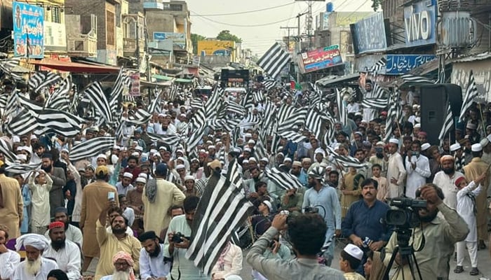 A representational image showing JUI-F party workers during a party rally on September 23, 2023. — Facebook/@juipakofficial