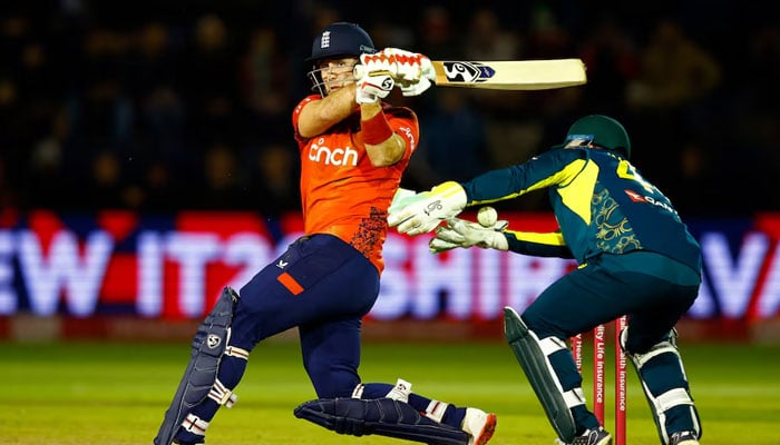 Englands Liam Livingstone in action during the second T20 int’l against Australia. — AFP/File