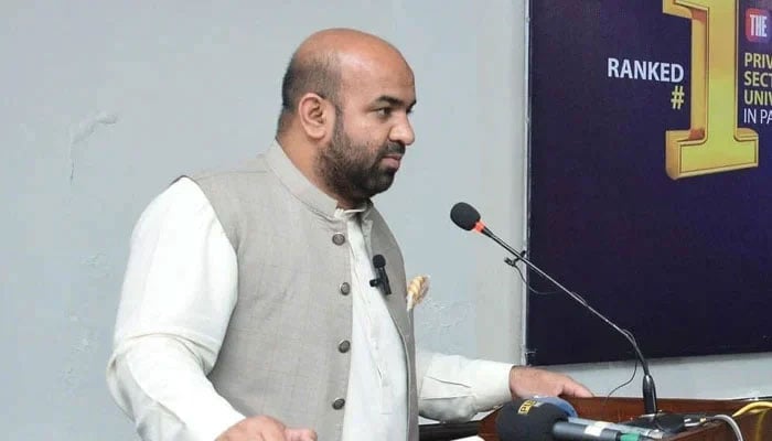 School Education Minister Punjab, Rana Sikandar Hayat addresses an event on March 27, 2024. — Facebook/Rana Sikandar Hayat