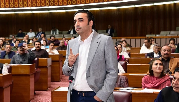 PPP Chairman Bilawal Bhutto Zardari speaks in the National Assembly session on September 14, 2024. — Facebook/Pakistan Peoples Party - PPP