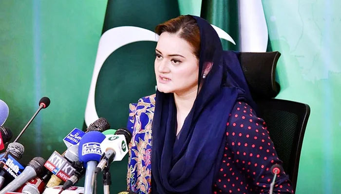 Senior Provincial Minister and (PMLN) Information Secretary, Marriyum Aurangzeb while speaking with the media. — APP/File