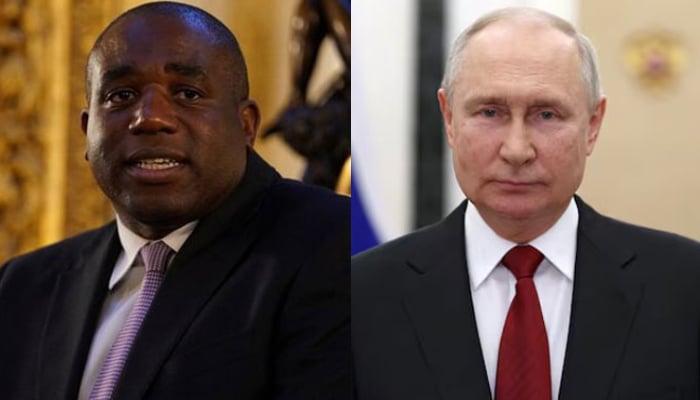 This combo of images shows, UK Foreign Secretary David Lammy (left) and Russian President Vladimir Putin (right). — Reuters/File