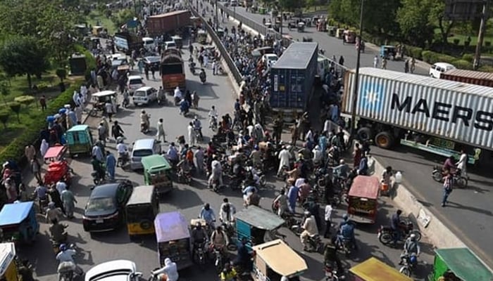 This representational image shows of Protesters blocking road. — AFP/File