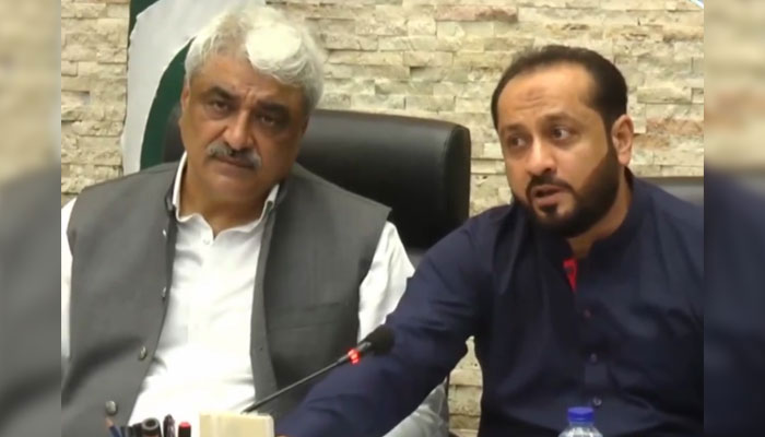 Provincial Health Minister and Chairman Cabinet Committee Khawaja Salman Rafique and Provincial Health Minister Khawaja Imran Nazir preside over the meeting on July 4, 2024. — Screengrab via Facebook/Khawaja Salman Rafique