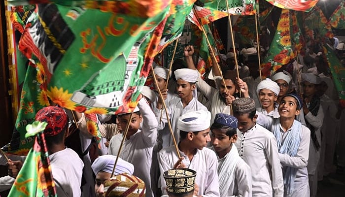 A representational image of Eid Milad-un-Nabi (PBUH) processions can be seen in this image. — AFP/File