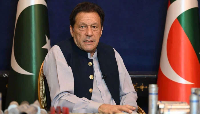 Pakistan Tehreek-e-Insaf founder Imran Khan speaks during an interview at his residence in Lahore on March 15, 2023. — AFP