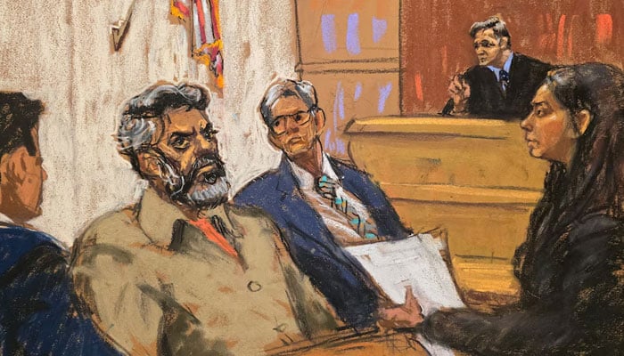 Asif Merchant, a Pakistani man with alleged ties to Iran, appears on charges in connection with a foiled plot to assassinate a U.S. politician or government officials, in a courtroom in New York, U.S., September 16, 2024 in this courtroom sketch. — Reuters