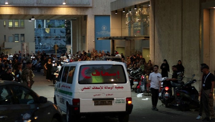 An ambulance at the American University of Beirut Medical Center. September 18, 2024. — Reuters