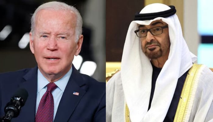 This combo of images shows, US President Joe Biden (left) and UAE President Sheikh Mohamed bin Zayed Al Nahyan (right). — Reuters/File