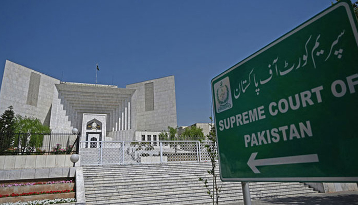 The Supreme Court of Pakistan building and sign board in Islamabad. — AFP/file