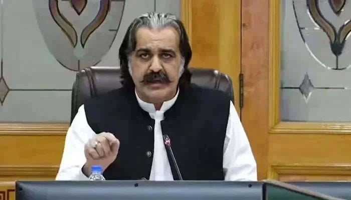 KP Chief Minister Sardar Ali Amin Gandapur chairs a cabinet meeting on April 24, 2024. — Facebook/Ali Amin Khan Gandapur