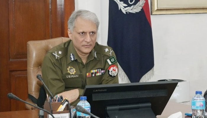 Inspector General of Police Punjab Dr Usman Anwar presides over a meeting on September 19, 2024. — Facebook/Punjab Police Pakistan