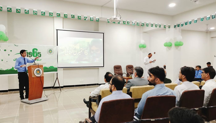 Student delivers a speech at a ceremony to pay homage to sacrifices of martyrs and ‘Ghazis’ of the 1965 war organised by the Al-Khidmat Foundation (AKF) Pakistan at Agosh College’ Murree on September 9, 2024. — Facebook/Alkhidmat Aghosh College Murree