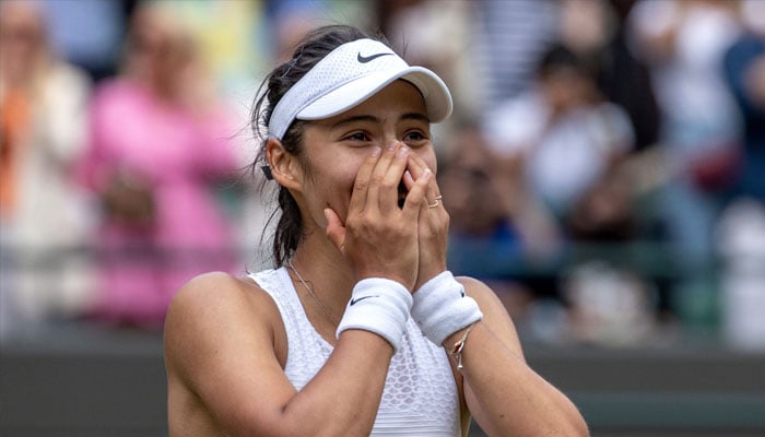 Britains Emma Raducanu celebrates winning her third round match against Romanias Sorana Cirstea. —Reuters/file