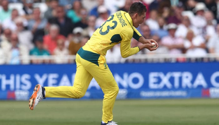 Australias Marnus Labuschagne catches Englands Ben Duckett off his own bowling during the 1st ODI at Trent Bridge. — AFP/file