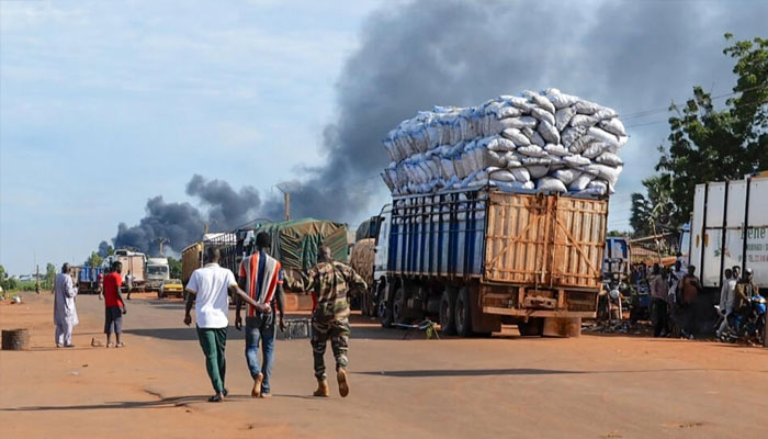 A screengrab from a video shows Malian security personnel detaining a suspect in the capital Bamako on September 17, 2024. — AFP