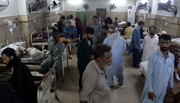 Patients receive treatment at Civil Hospital in Karachi on June 25, 2024. — PPI