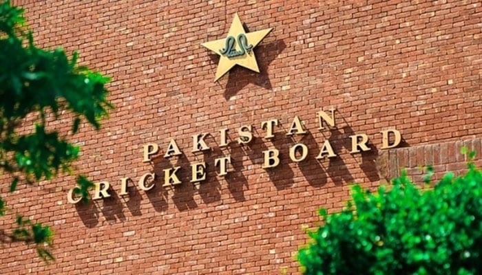 This image shows the Pakistan Cricket Board (PCB) sign board. — AFP/File